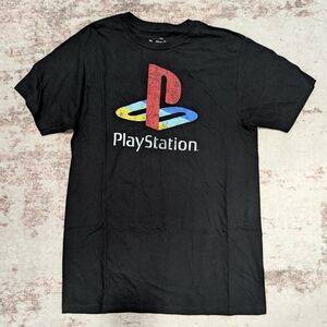 Sony PlayStation Black T-Shirt with Red and Blue Logo